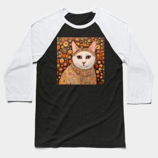 Gustav Klimt Cat with Colorful Costume Baseball T-Shirt